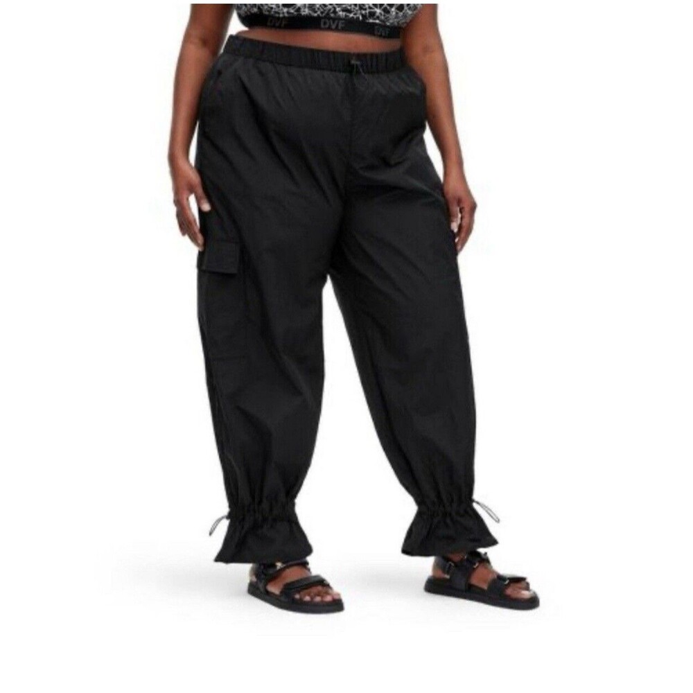 Women's Utility Cargo Pants - DVF 2X - Black- New